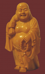 Budai (C) or Hotei (J), the legendary Chinese monk who became associated with Maitreya Bodhisattva